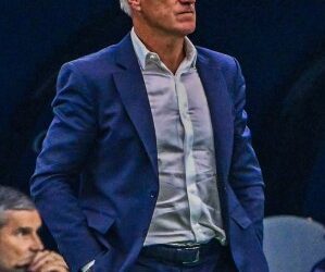 Didier Deschamps on the touchline during his final World Cup as France head coach.