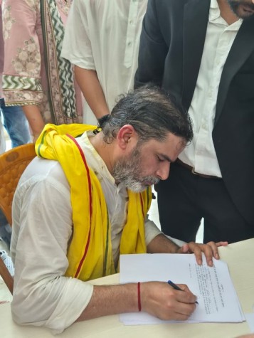 Prashant Kishor files nomination papers for the Bankipur Assembly bypoll in Bihar.