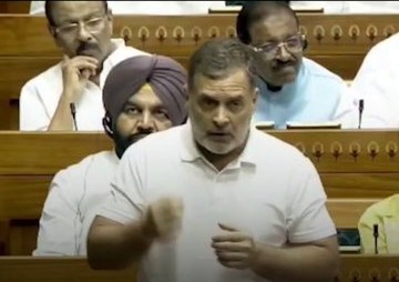 Rahul Gandhi speaks in the Lok Sabha.