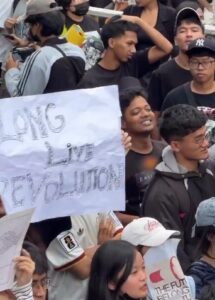 Students protest at Jantar Mantar.