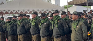 Surrendered cadres of PWG-T faction in Imphal on Tuesday.