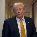 US President Donald Trump aboard Air Force One while on way to Ankara for NATO Summit.