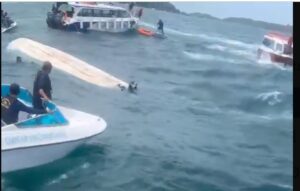 A speedboat carrying Indian tourists capsized off Vietnam's largest island.