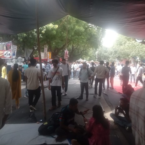 The CJP protest venue at Jantar Mantar in New Delhi.