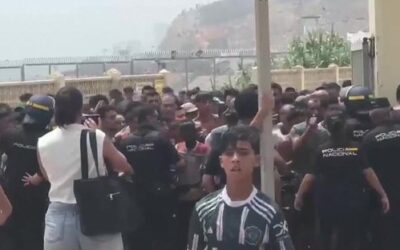 Hundreds of migrants entering Ceuta, Spain's autonomous city on Morocco's northern coast.
