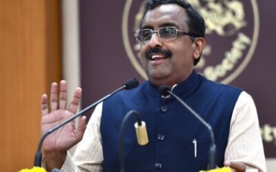 BJP vice president Ram Madhav speaks at an event in New Delhi.