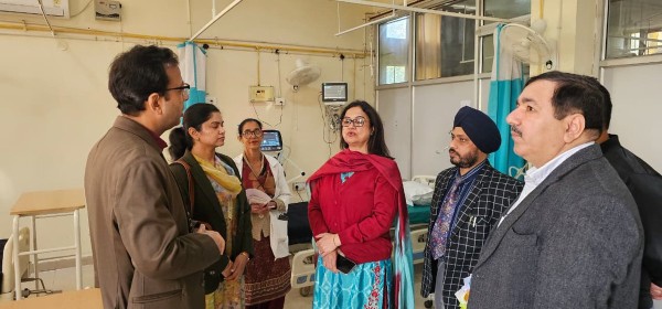Director Health and Family Welfare Punjab Dr. Hitinder Kaur inspects health facility.