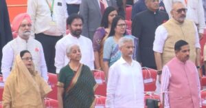 Finance Minister Nirmala Sitharaman at Red Fort on Saturday as India celebrated Independence Day.