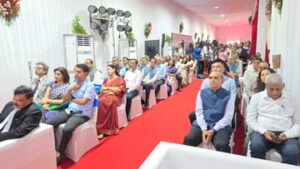 Finance Minister Nirmala Sitharaman speaks after inaugurating ‘Aayakar Sindhu’ - new Income Tax Office Complex at Nariman Point, Mumbai.