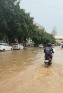 Heavy rains on Monday caused massive waterlogging in Gurugram.