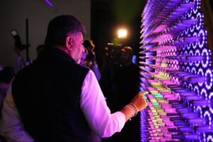 Karnataka Chief Minister D. K. Shivakumar at the inauguration of QUANTUM at Science Gallery Bengaluru.