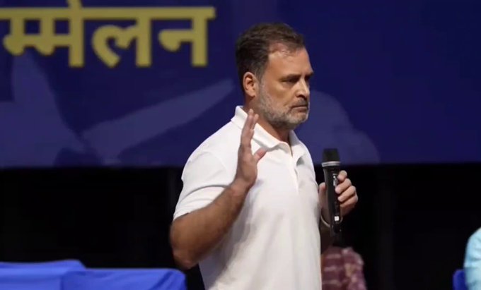 Leader of the Opposition in the Lok Sabha Rahul Gandhi at a function in New Delhi.