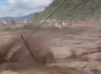 Nepal flash flood unleashes massive mud on way to wreak havoc.