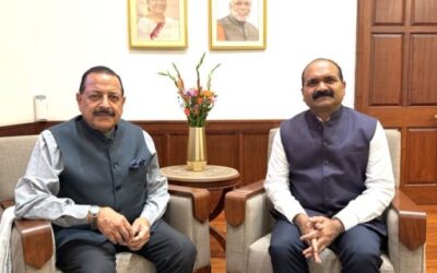 Newly appointed Director of the Lal Bahadur Shastri National Academy of Administration B. Rajender called on Union Minister Jitendra Singh.