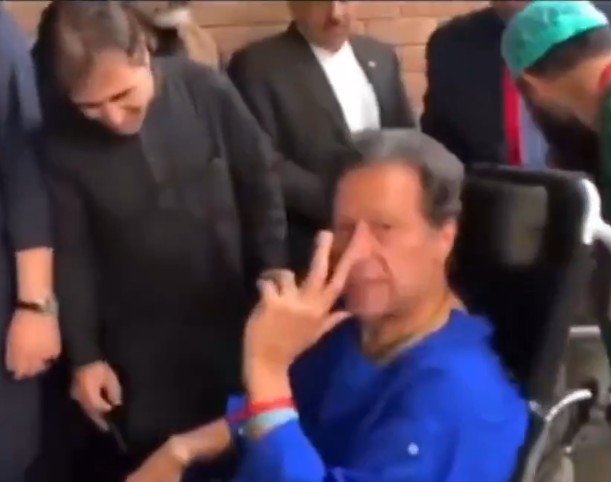 Pakistan's former Prime Minister Imran Khan was wheel-chaired to a private hospital on Friday.