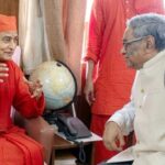 West Bengal Finance Minister Swapan Dasgupta at the Ram Krishna Mission in Kolkata.