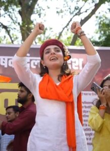 ABVP candidates celebrate after winning three DUSU central panel posts in 2026.