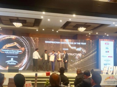 Afcons won the prestigious ‘Construction Contractor of the Year’ Award at the 16th Construction Week Awards ceremony held yesterday at the Sahara Star, Mumbai.