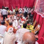 Champat Rai at foundation stone laying ceremony for the proposed new building of the Vishva Hindu Parishad, Awadh Province, in Lucknow.