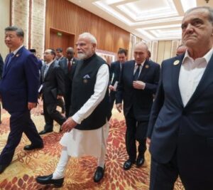 India, China, Russia and Iran leaders at the BRICS Summit in New Delhi.