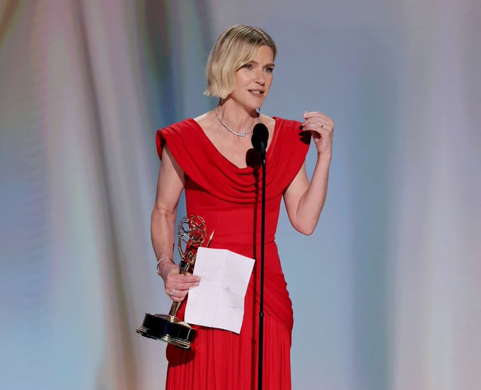 Rhea Seehorn receives her Emmy for Outstanding Lead Actress in a Drama Series.