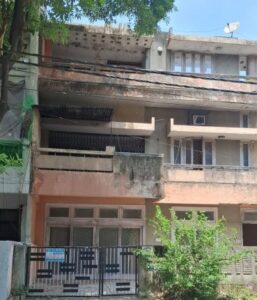 Locked and unoccupied house in an affluent residential neighbourhood.