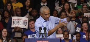 Barack Obama campaigns with Abdul El-Sayed and Jocelyn Benson at a Detroit rally on October 24, 2026.