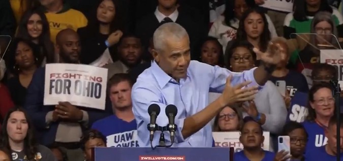 Barack Obama campaigns with Abdul El-Sayed and Jocelyn Benson at a Detroit rally on October 24, 2026.