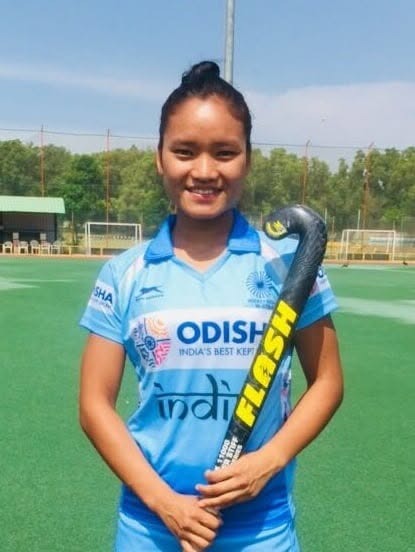 Lalremsiami of India celebrates scoring the winning goal against China in the Asian Games women’s hockey final.